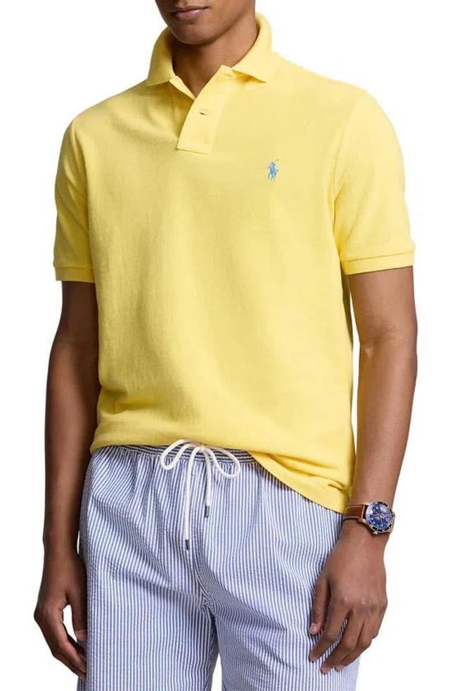 Solid Cotton Polo In Yellow Product Image