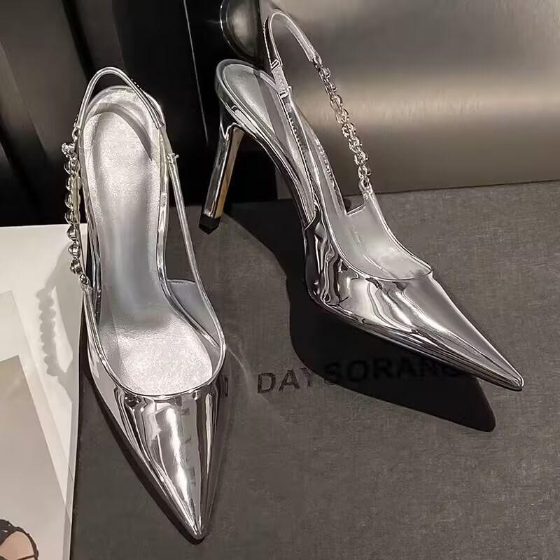 Pointed Toe Stiletto Heel Slingback Sandals Product Image