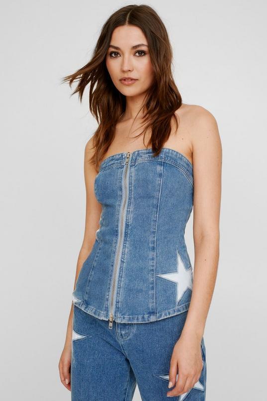 Denim Star Insert Bandeau Top product image