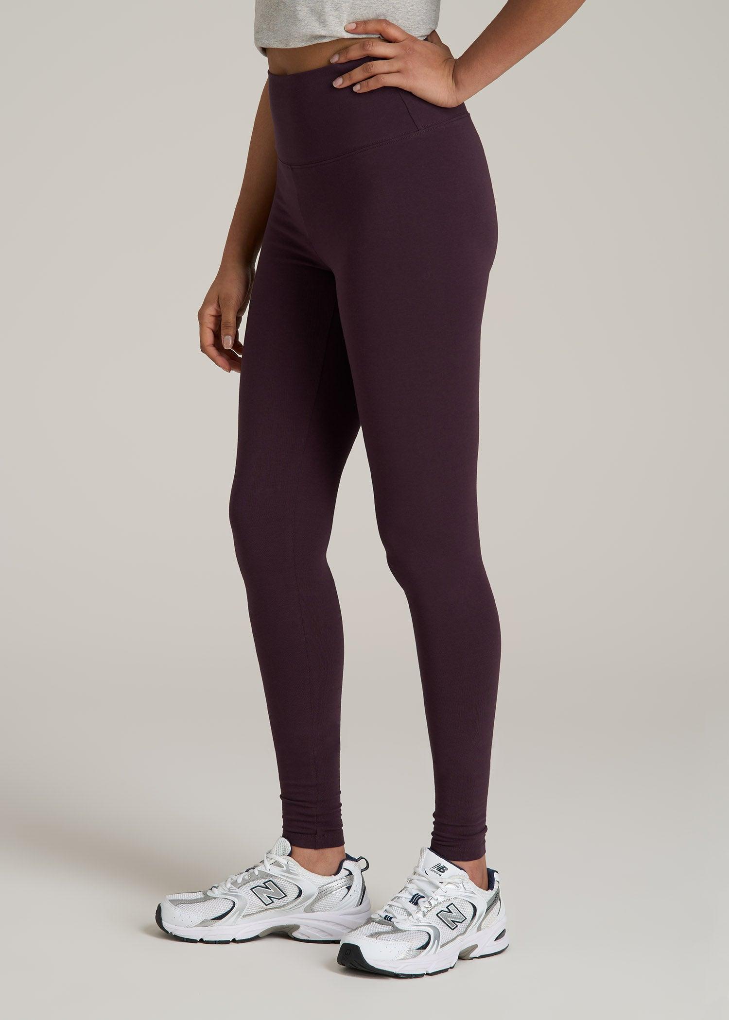 Women's Tall Cotton Leggings in Deep Purple Product Image