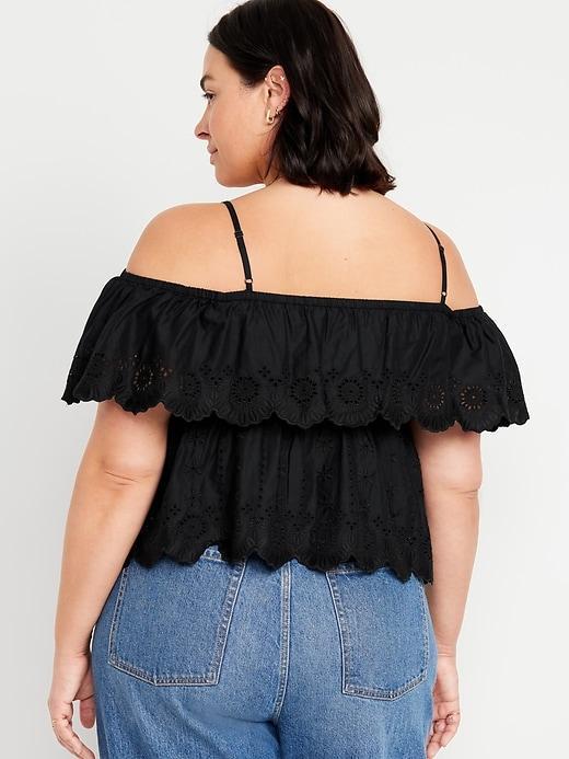 Off-Shoulder Cutwork Top Product Image