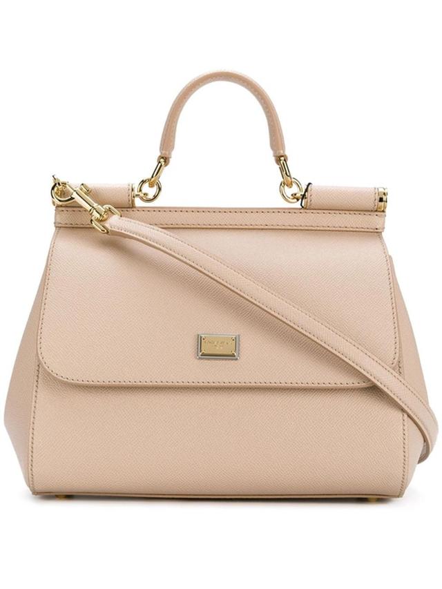 Neutral Sicily Leather Shoulder Bag In Pink Product Image