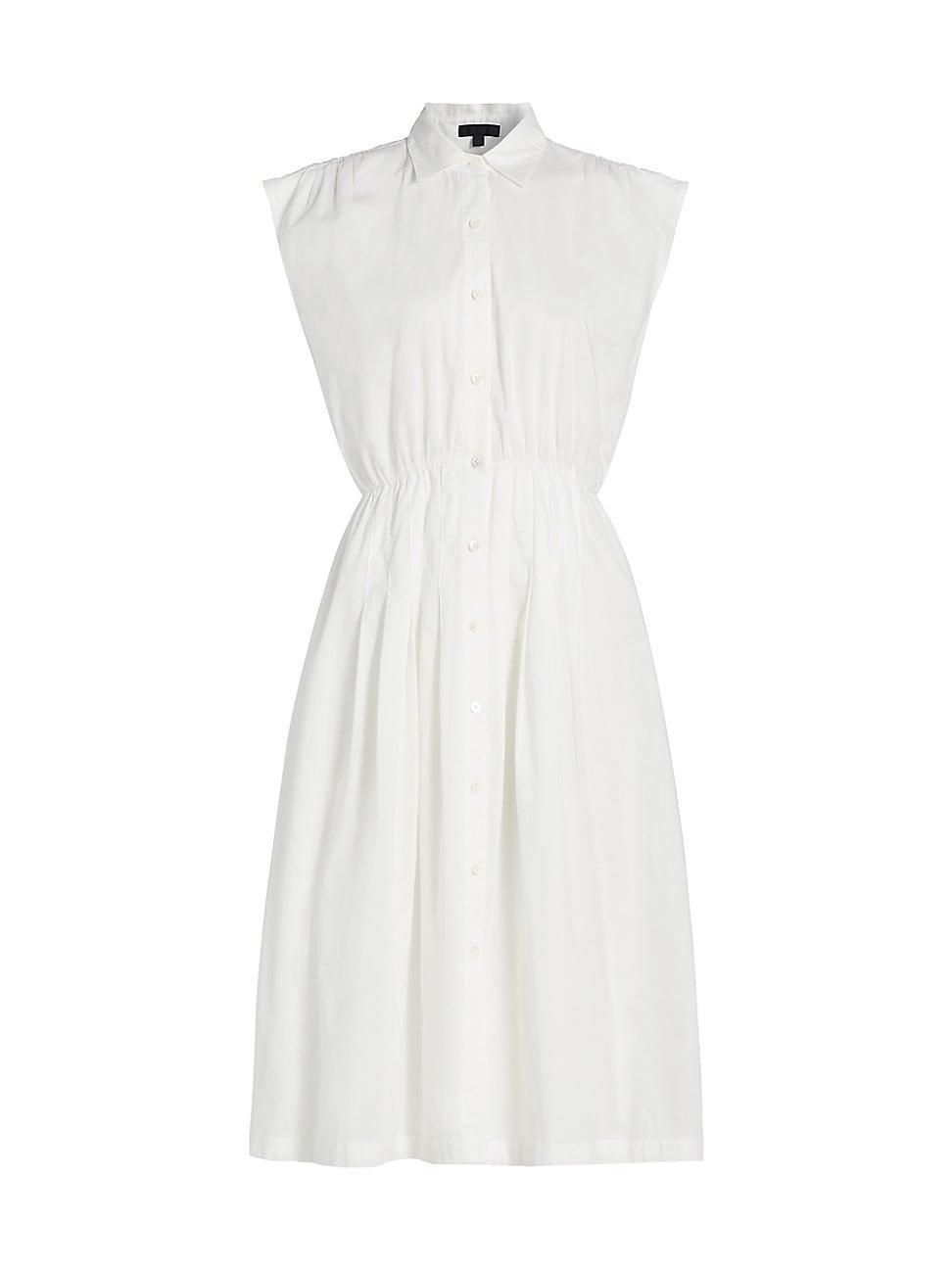 Womens Cotton Voile Sleeveless Shirtdress Product Image