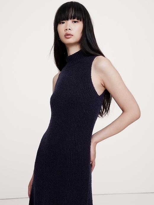 Merino-Blend Mock-Neck Midi Sweater Dress Product Image