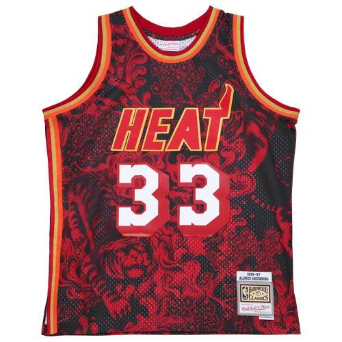 Mens Mitchell & Ness Alonzo Mourning Miami Heat Hardwood Classics 1996-97 Lunar New Year Swingman Jersey Product Image