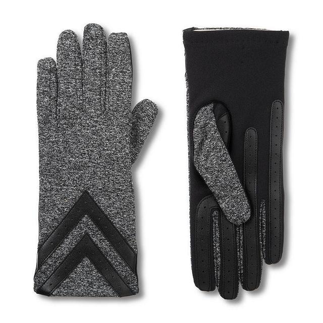 Womens isotoner Lined Water Repellent Gloves Grey Black Product Image