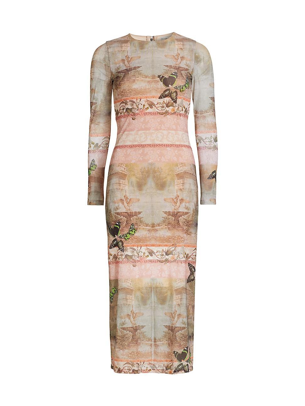 Womens Delora Versailles-Print Mesh Midi-Dress Product Image