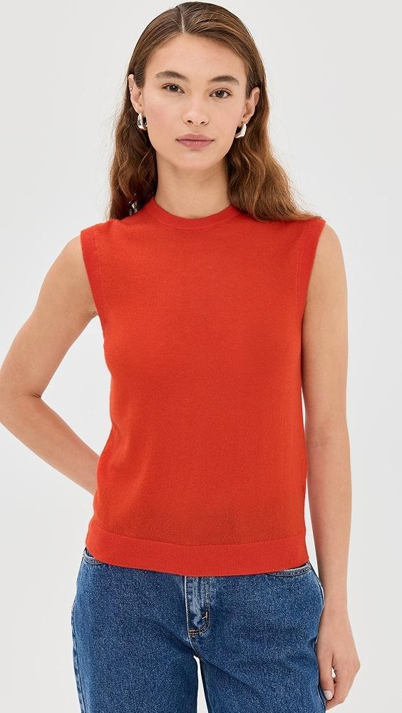 Tibi Skinlike Mercerized Wool Sleeveless Sweater Vest | Shopbop Product Image