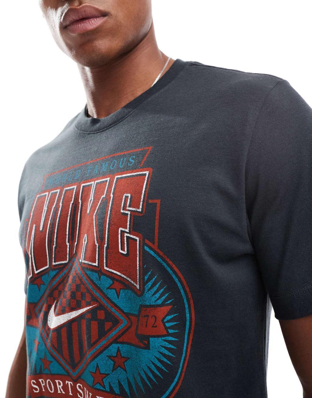 Nike t-shirt with back print in black Product Image