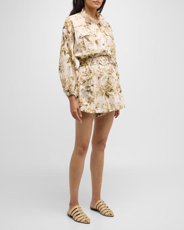  Golden Floral Paneled Playsuit Product Image