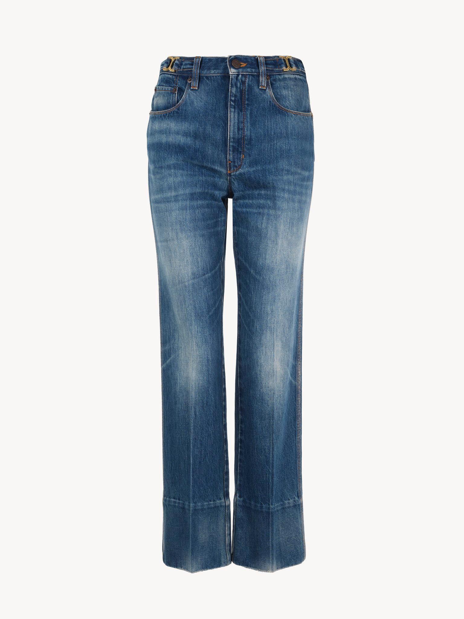 Straight cropped jeans in denim Product Image