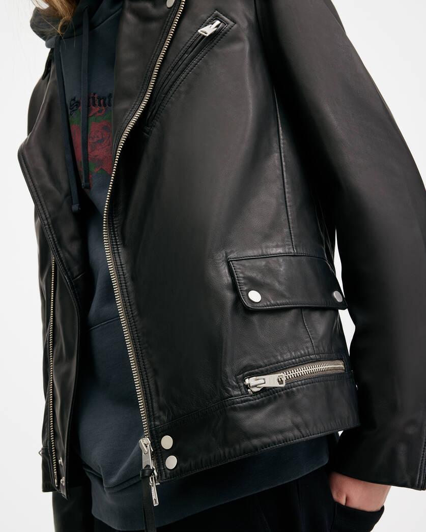 Clay Leather Biker Jacket Product Image