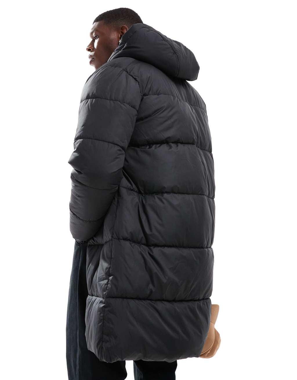 JJ Rebel long puffer jacket in black Product Image