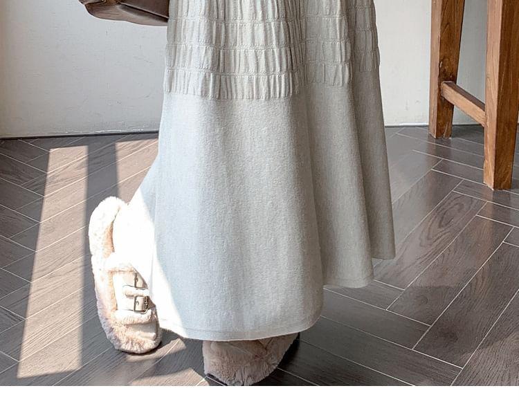 High Rise Knit Maxi A-Line Skirt Product Image