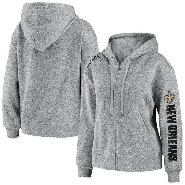 Womens WEAR by Erin Andrews Heathered Gray New Orleans Saints Full-Zip Hoodie Product Image