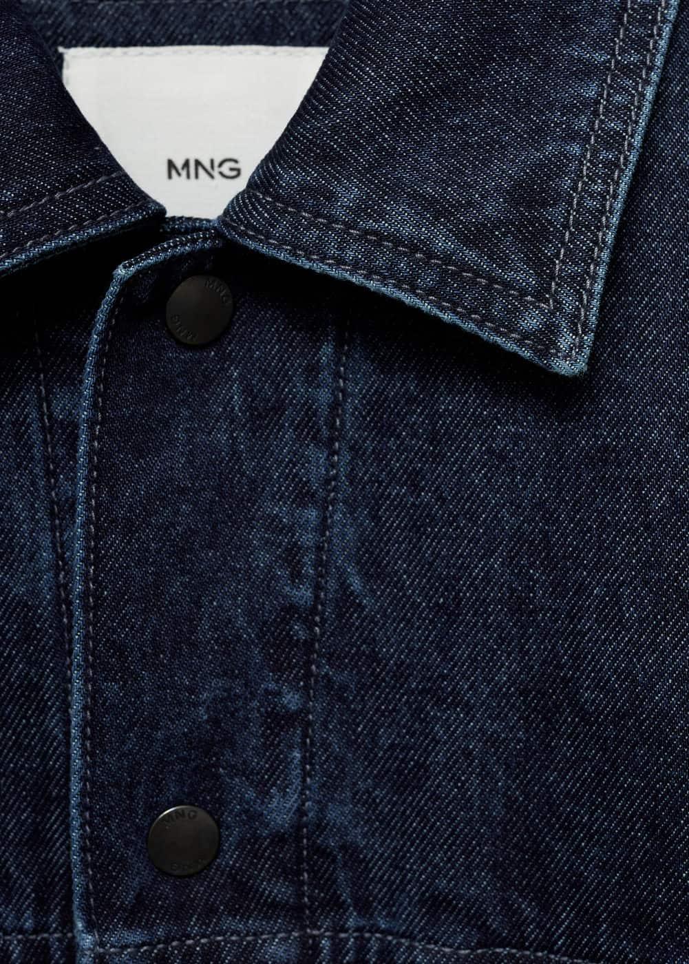 MANGO MAN - Denim overshirt with pockets dark blueMen Product Image