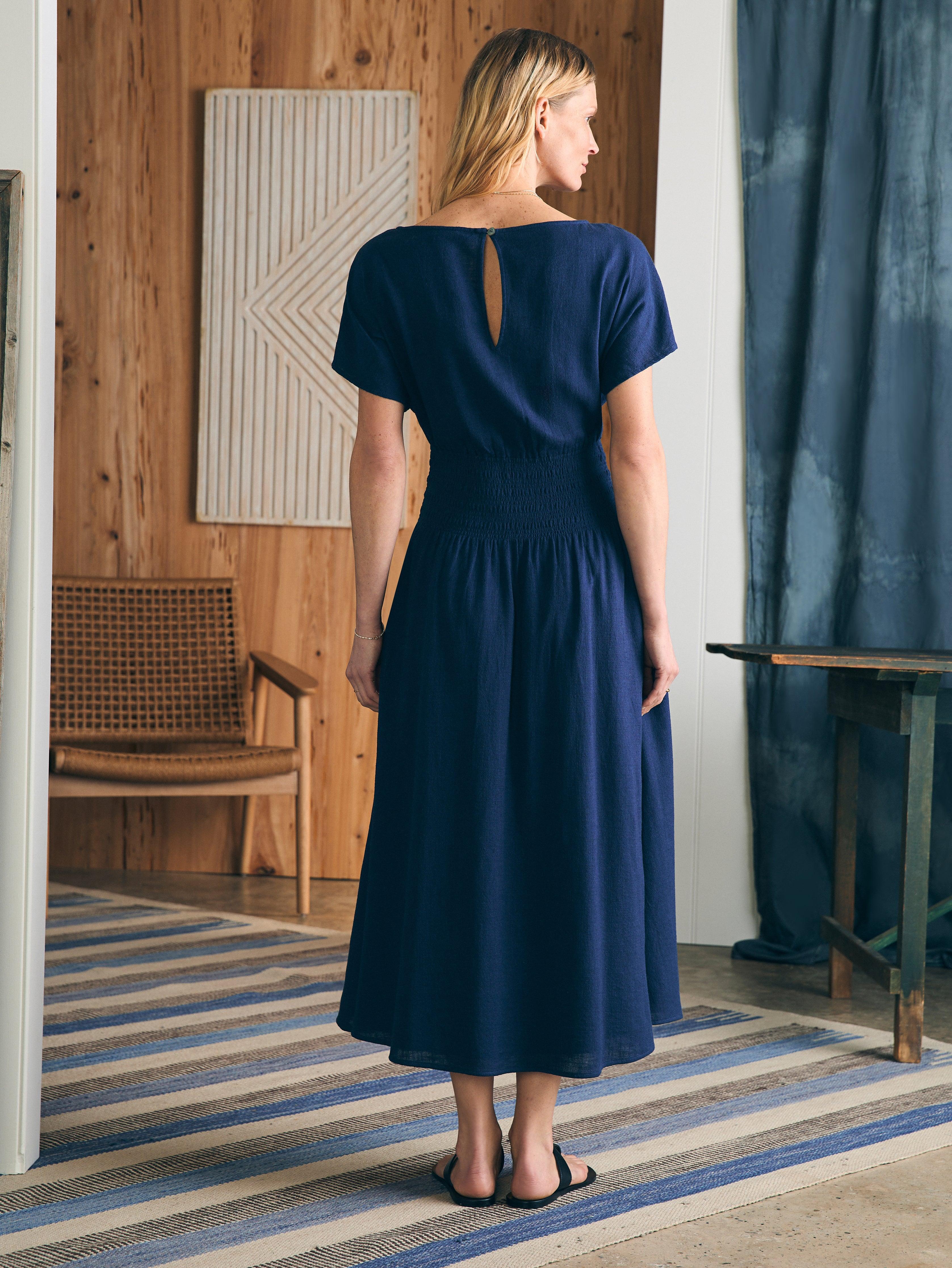 Coast To Coast Midi Dress - Navy Female Product Image