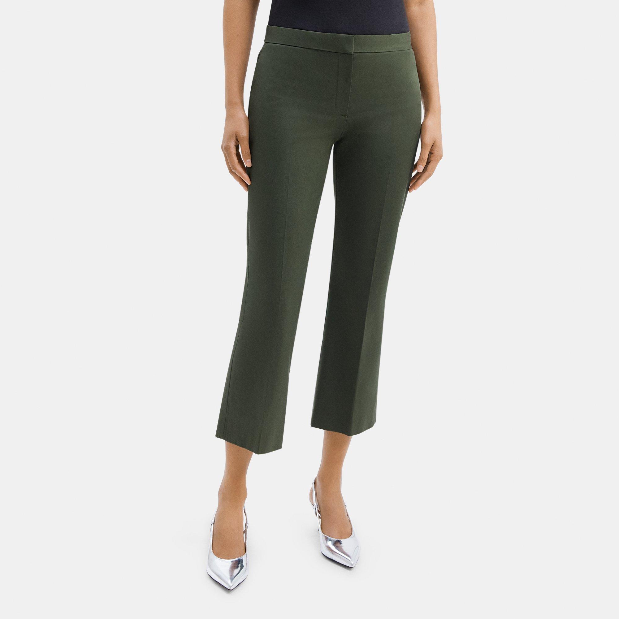 Stretch Cotton Twill Cropped Flare Pant | Theory Outlet Product Image