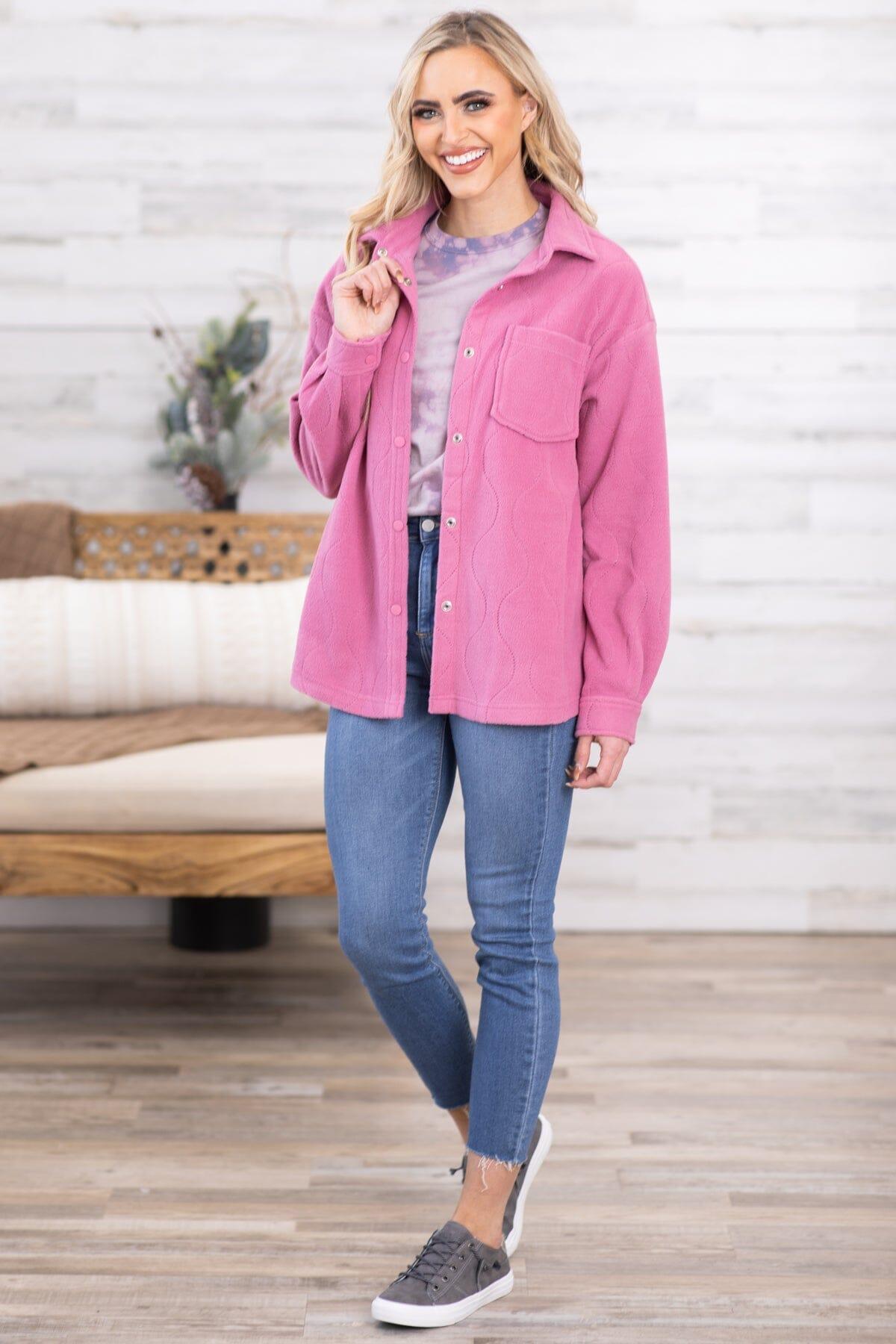 Pink Quilted Fleece Shacket Product Image