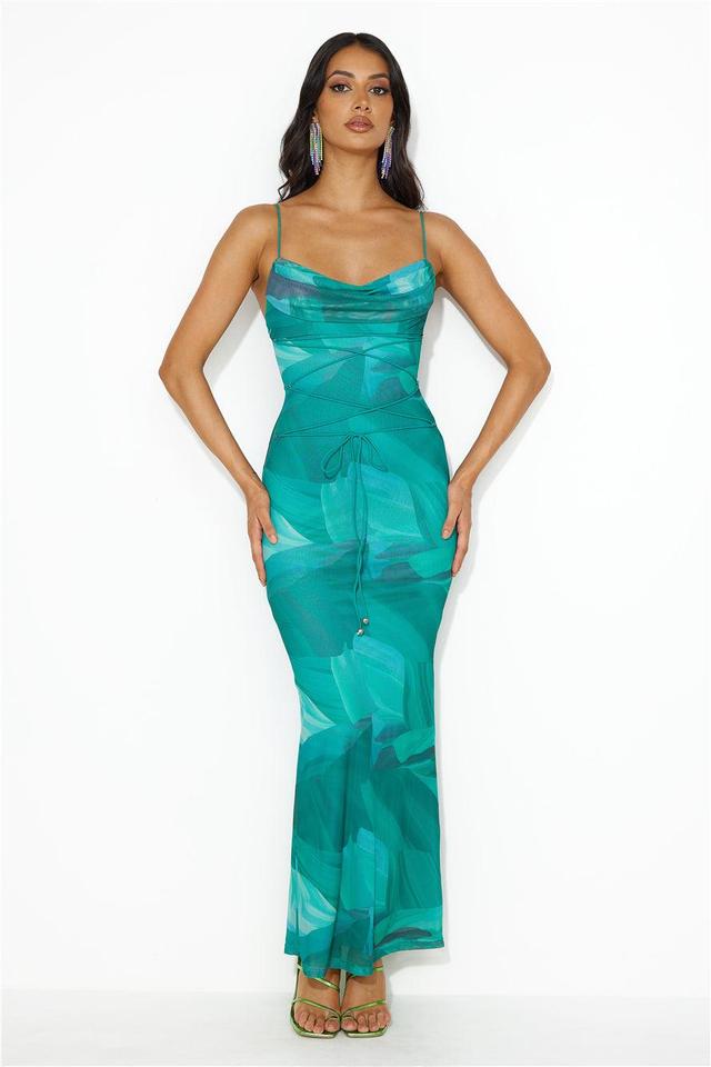 Ocean Dive Mesh Maxi Dress Blue Product Image