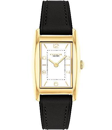 COACH Womens Reese Quartz Analog Black Leather Strap Watch Product Image