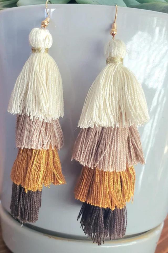 Layered Tier Tassel Earrings Female Product Image