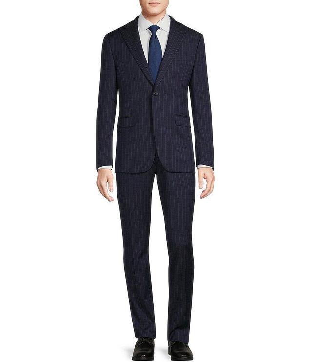 Hickey Freeman Modern Fit Flat Front Stripe Pattern 2-Piece Suit Product Image