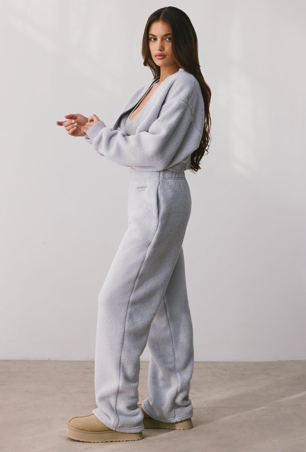 Fleece Cropped Shrug in Fog Product Image