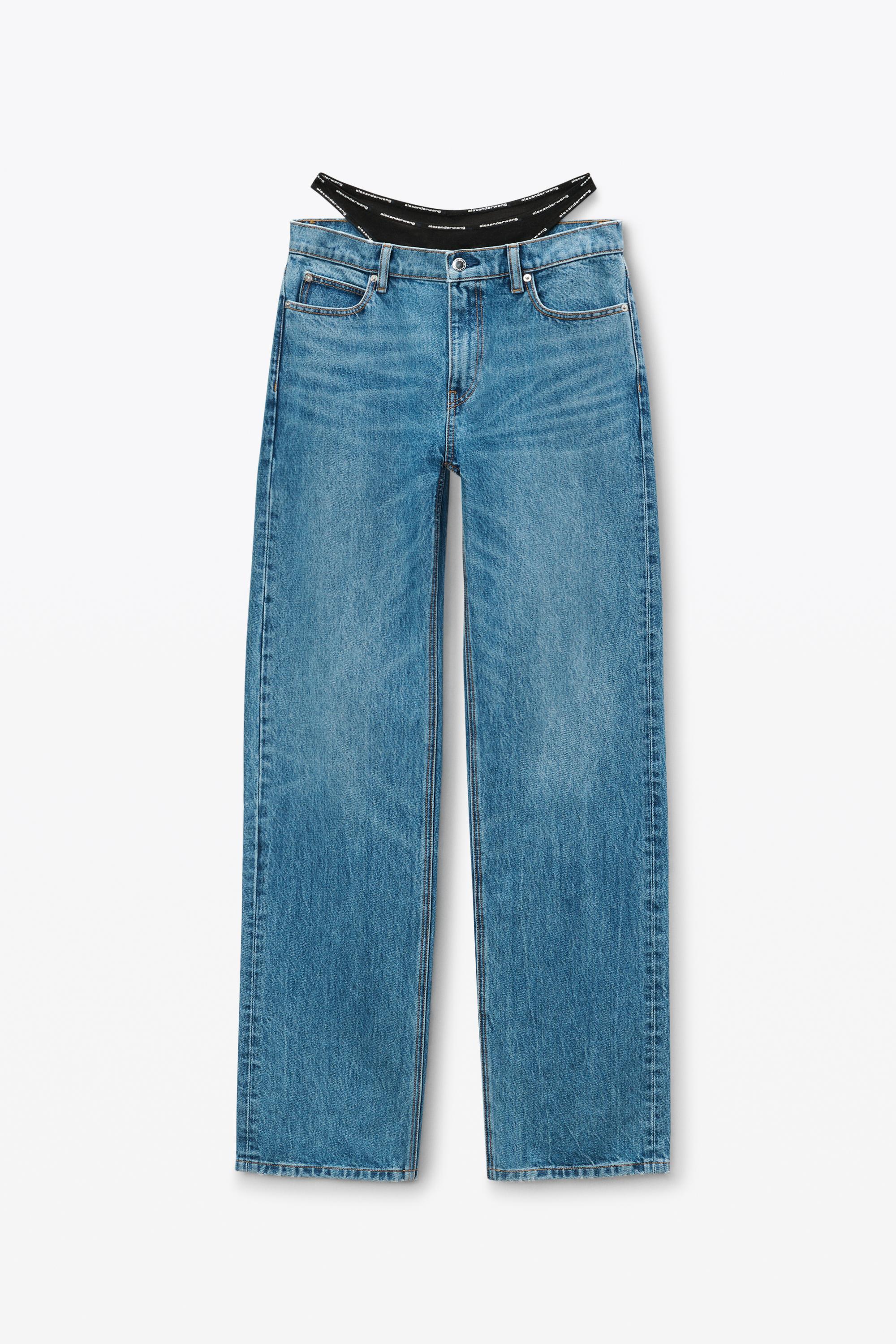 Mid-rise Jeans With Pre-styled Logo Brief Product Image