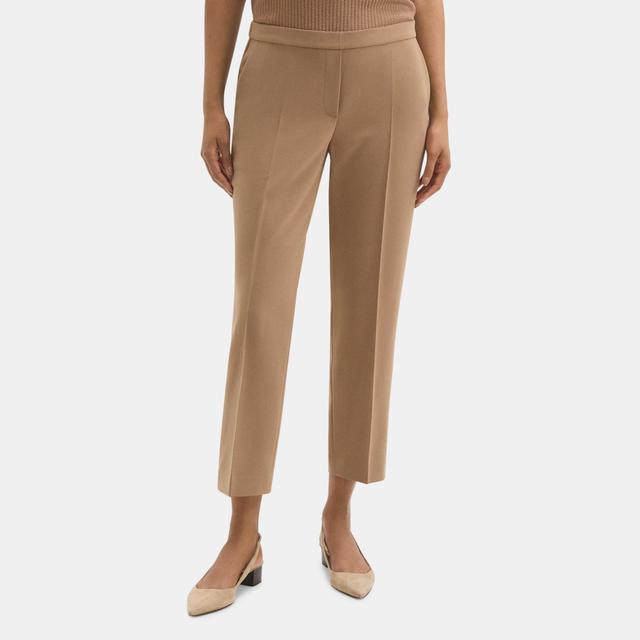 Crepe Cropped Slim Pull-On Pant | Theory Outlet Product Image