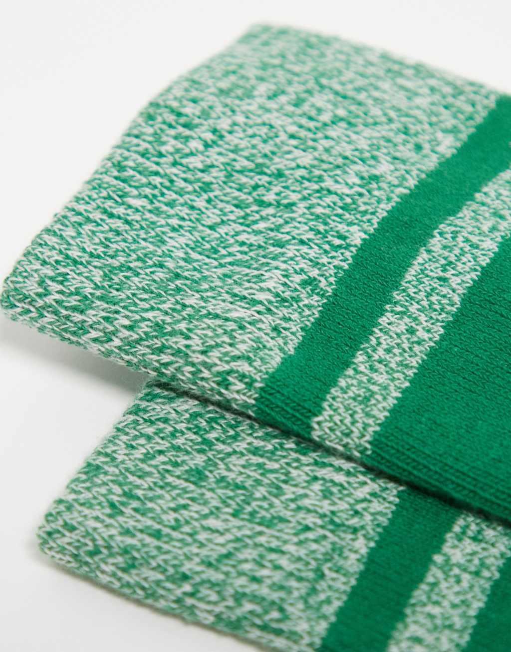 ASOS DESIGN 2 pack striped socks in green Product Image