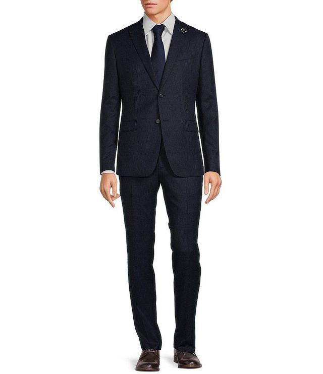 John Varvatos Slim Fit Flat Front Stripe Pattern 2-Piece Suit Product Image