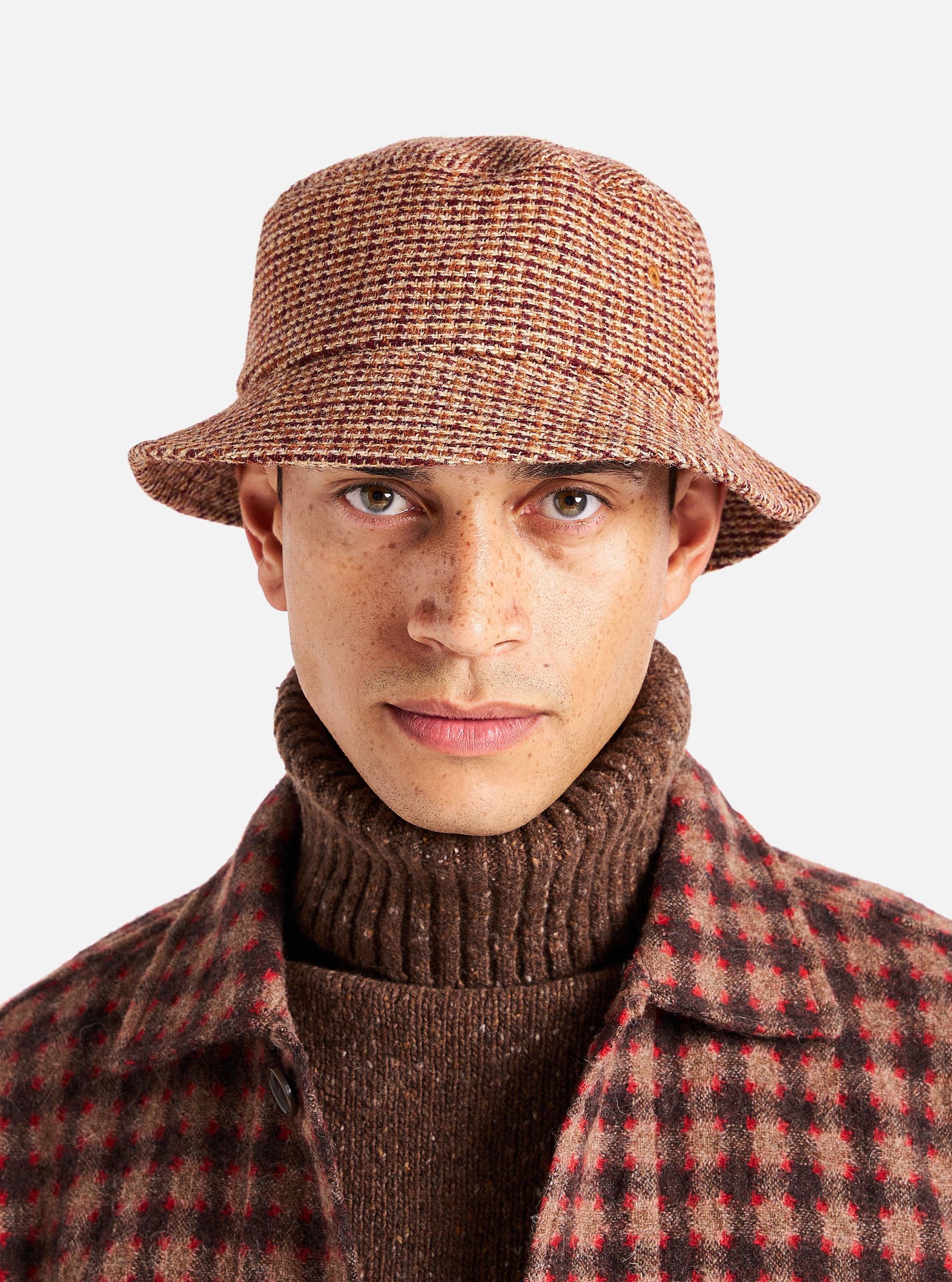 Universal Works Lewis Hat in Rust Harris Tweed Plaid Product Image