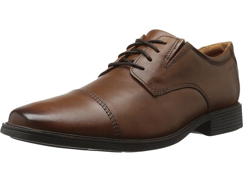 Clarks Tilden Cap (Dark Tan Leather) Men's Shoes Product Image