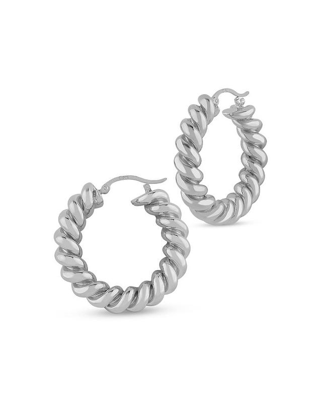 Saks Fifth Avenue Womens Sterling Silver Spiral Twist Earrings Product Image