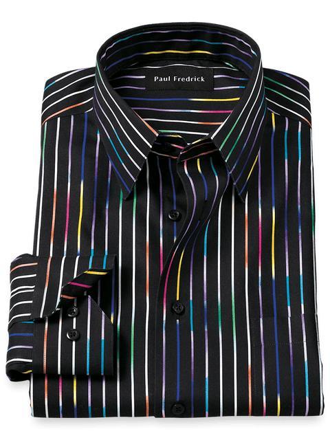 Non-Iron Cotton Stripe Print Dress Shirt - Multi Product Image