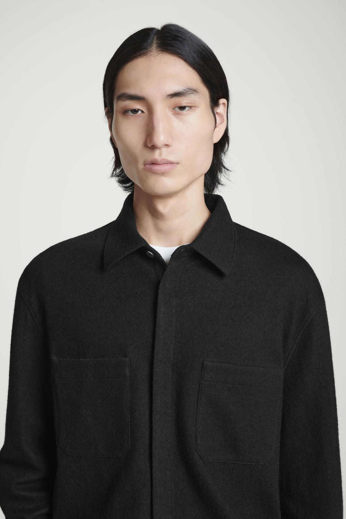 RELAXED BOILED-WOOL OVERSHIRT Product Image