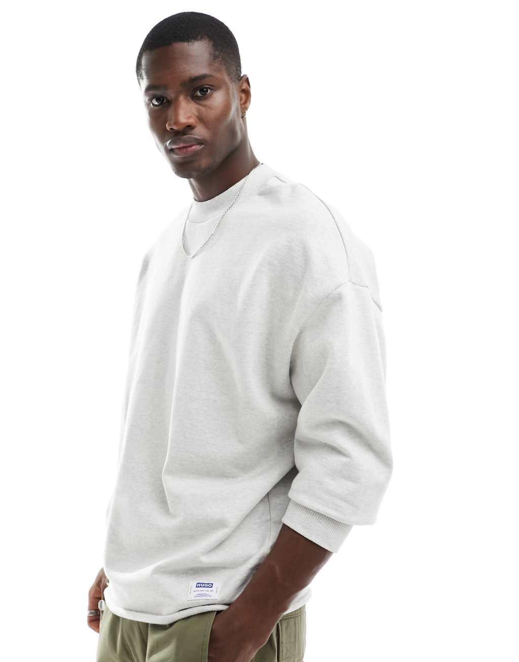 HUGO BLUE relaxed sweatshirt in gray heather Product Image