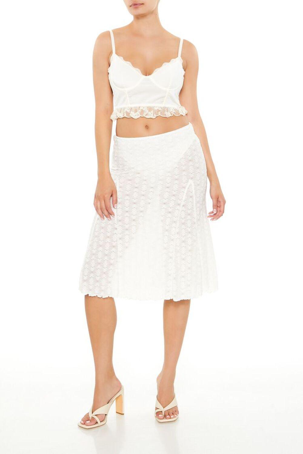 Lace A-Line Midi Skirt | Forever 21 Product Image