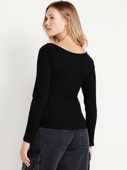 Cinched Rib-Knit Top Product Image