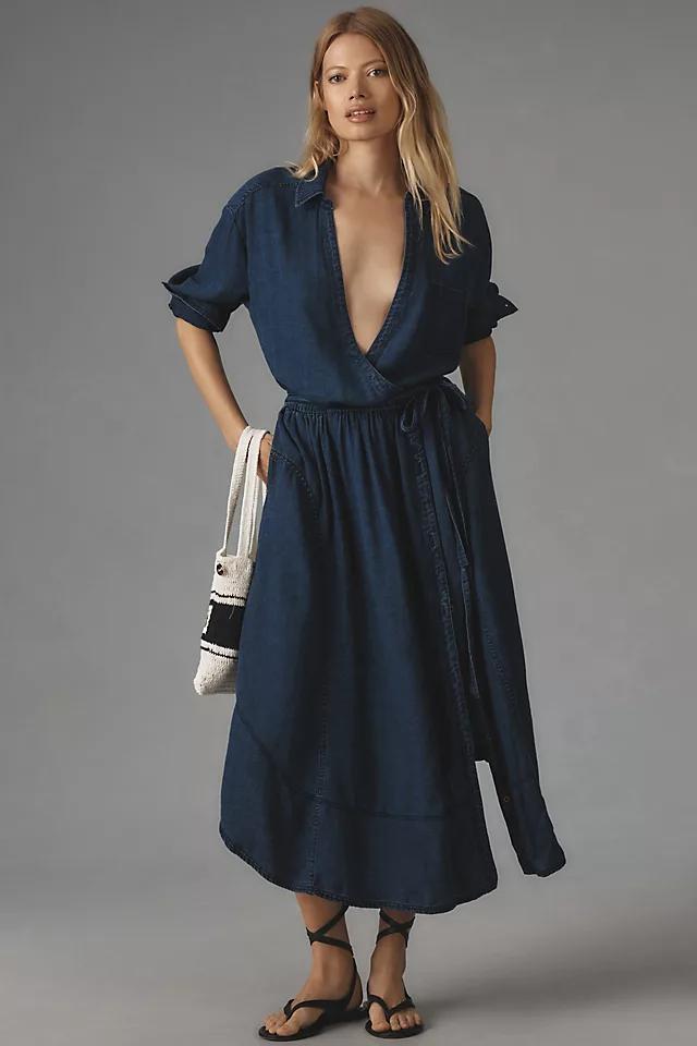 Pilcro V-Neck Wrap Midi Dress Product Image