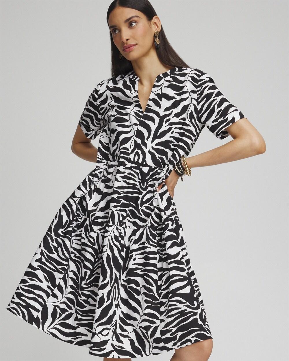 Women's Poplin Palm Print Dress Product Image