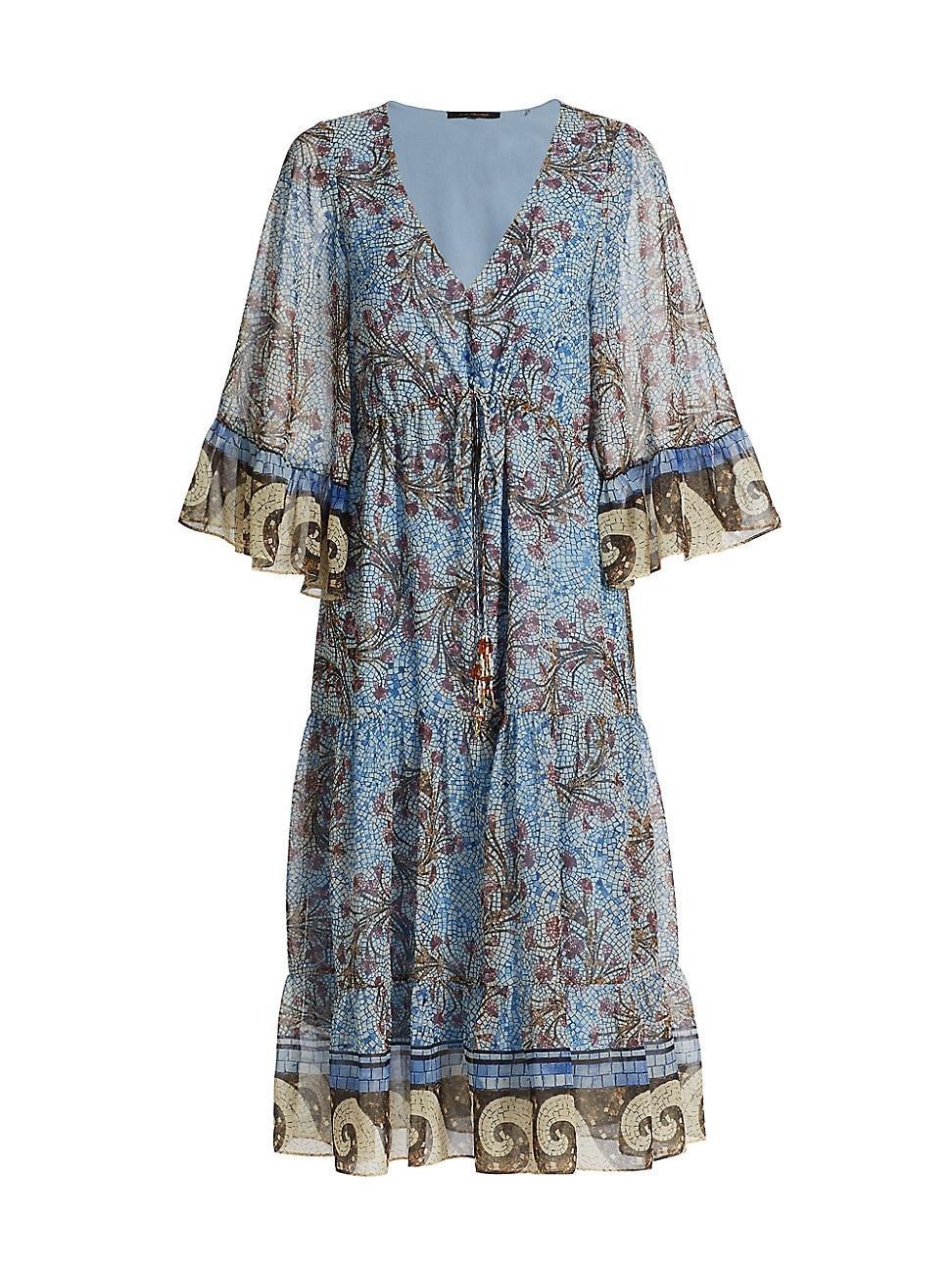 Womens Logan Floral V-Neck Midi-Dress Product Image