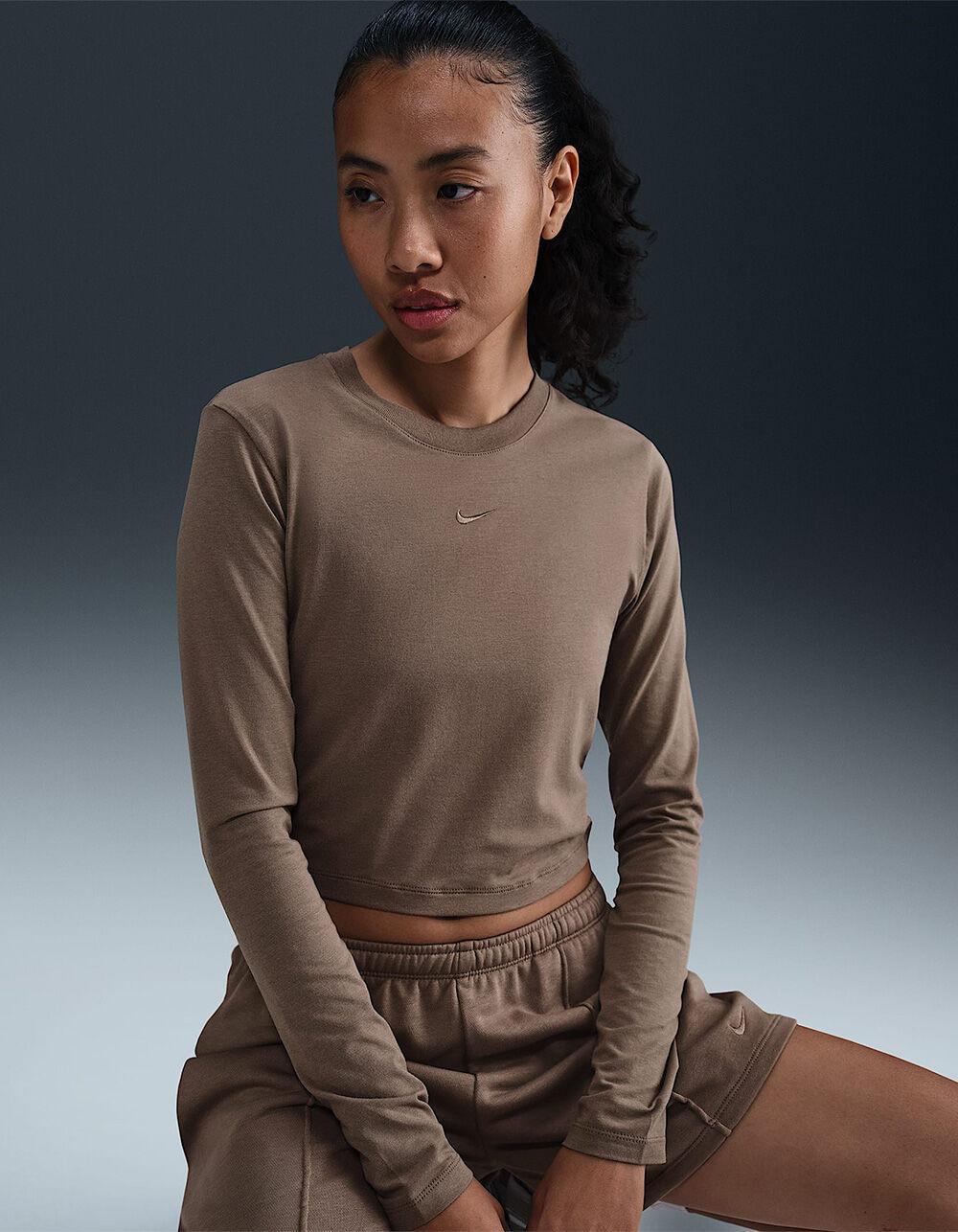 NIKE Sportswear Chill Knit Womens Long Sleeve Crop Tee Product Image