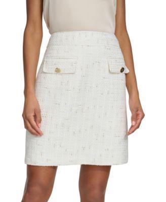 Karl Lagerfeld Womens Tweed Pencil Skirt Product Image