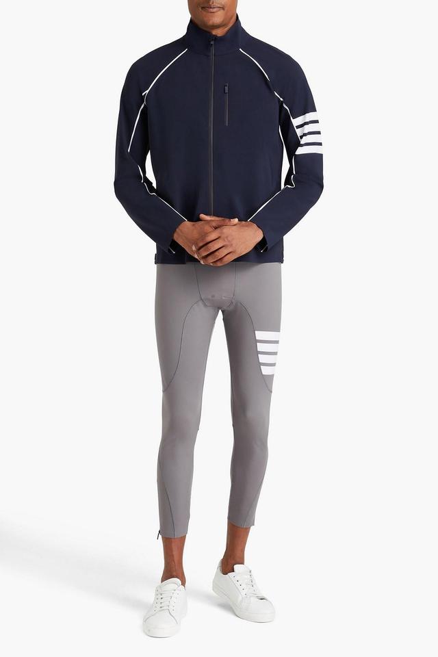 Striped Stretch Track Jacket In Navy Product Image