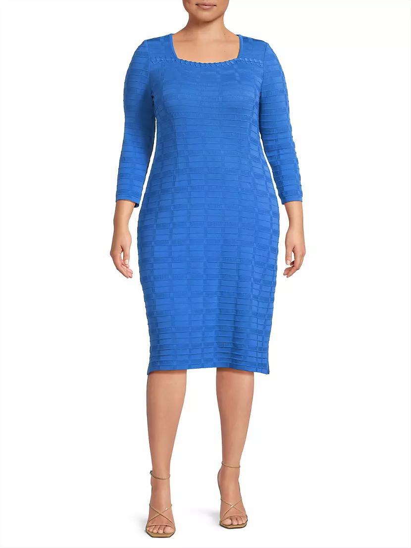 Textured Knit Knee-Length Dress Product Image