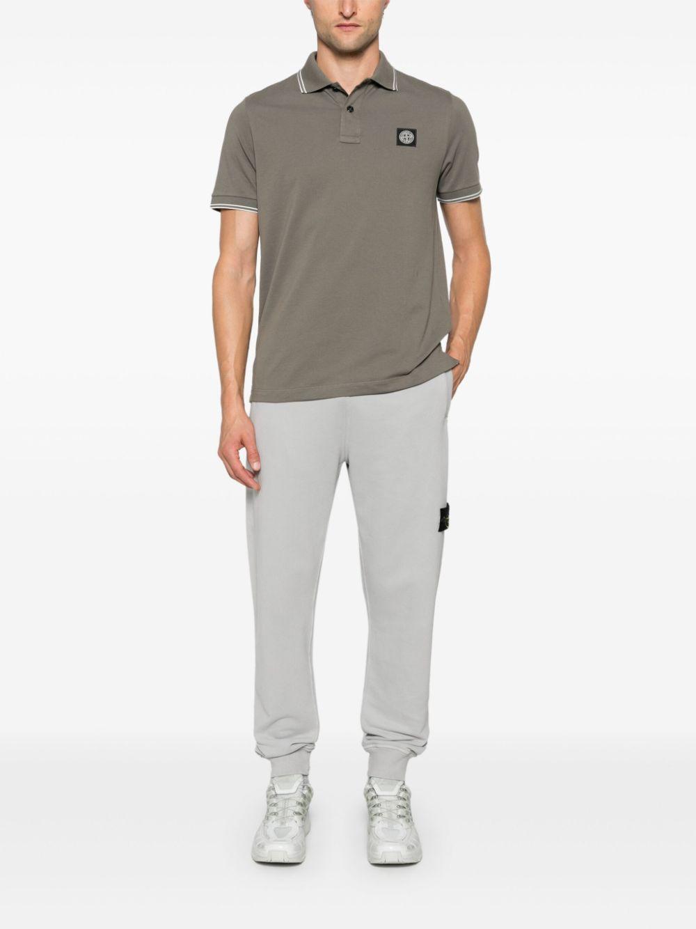 STONE ISLAND Compass-motif Polo Shirt In Brown Product Image