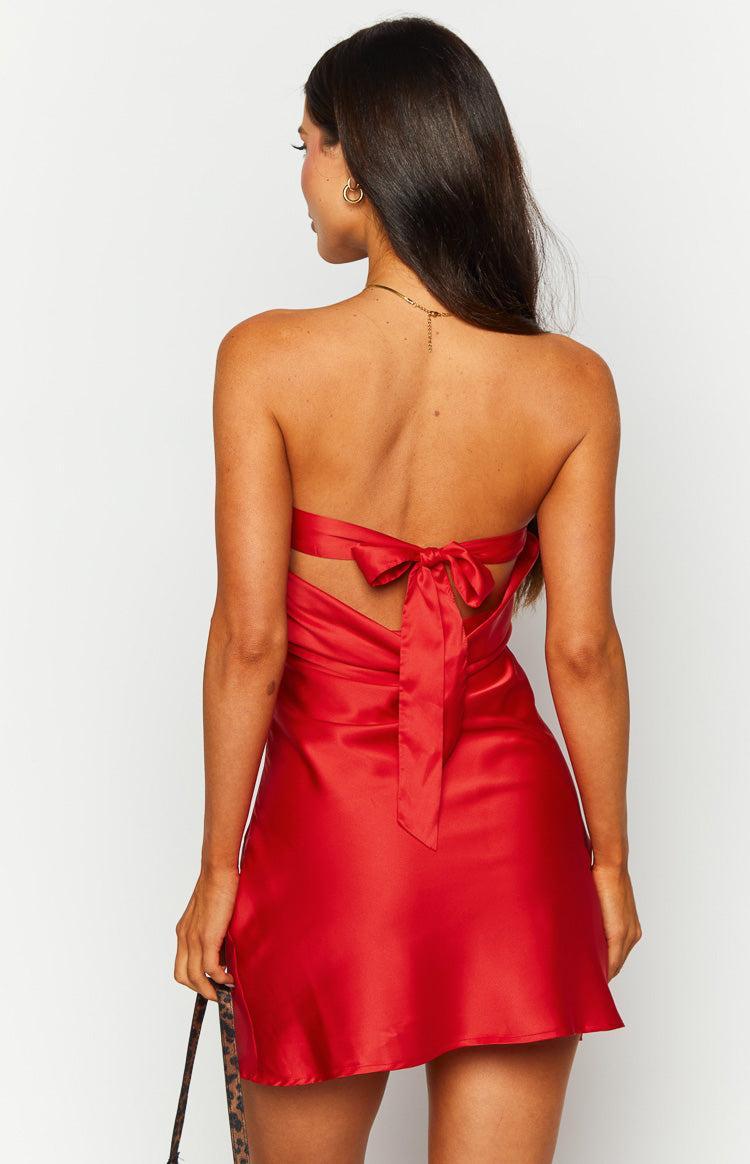 Ellie Red Strapless Mini Dress Product Image