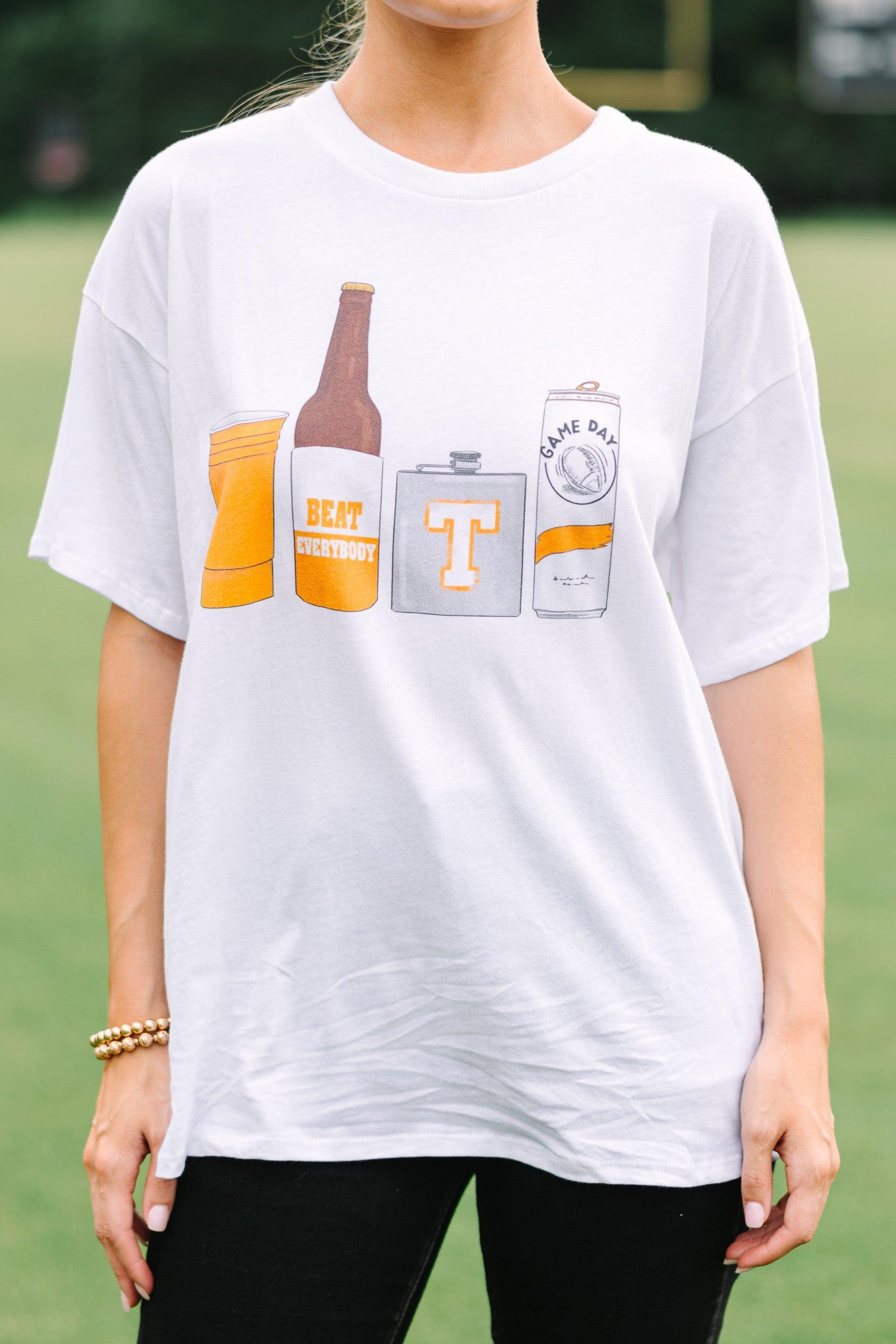 Drink Local Orange And White Gameday Graphic Tee Female Product Image